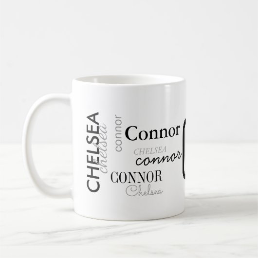 Design voor typografie personaliseren koffiemok (Links)