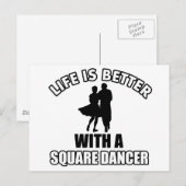 Design voor vierkant dansen briefkaart (Voorkant / Achterkant)