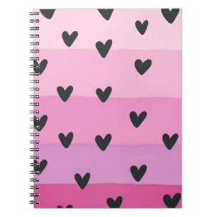 Design-Waterverf met hartthema Notitieboek
