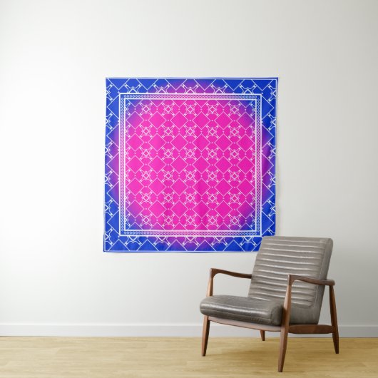 Design with abstract hand drawn geometric pattern wandkleed (In situ)