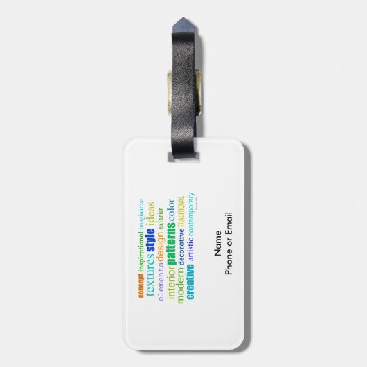 Design Word Collage Bagagelabel (Achterkant verticaal)