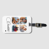 Design Your Own 4 Photo Personalized Name Bagagelabel (Voorkant (horizontaal))