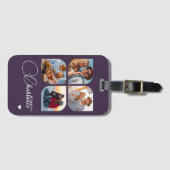 Design Your Own 4 Photo Personalized Name Bagagelabel (Voorkant (horizontaal))