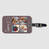 Design Your Own 4 Photo Personalized Name Bagagelabel (Voorkant (horizontaal))