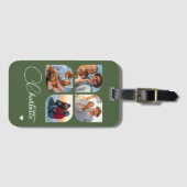 Design Your Own 4 Photo Personalized Name Bagagelabel (Voorkant (horizontaal))