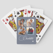Design Your Own 4 Photo Personalized Name Pokerkaarten (Achterkant)