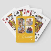 Design Your Own 4 Photo Personalized Name Pokerkaarten (Achterkant)