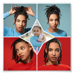 Design Your Own 5 Photo Collage Foto Afdruk