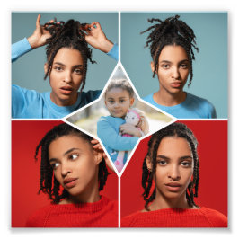 Design Your Own 5 Photo Collage Foto Afdruk