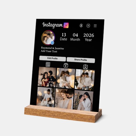 Design Your Own 7 Photo Collage Acryl Bord (Hoek)