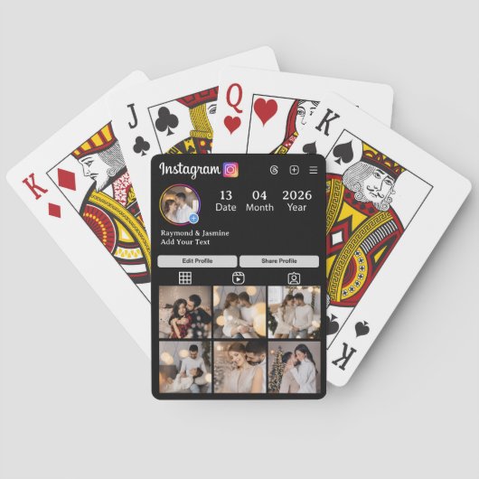 Design Your Own 7 Photo Collage Pokerkaarten (Achterkant)