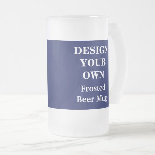 Design Your Own Beer Mug - Blue and White Matglas Bierpul (Voorkant rechts)