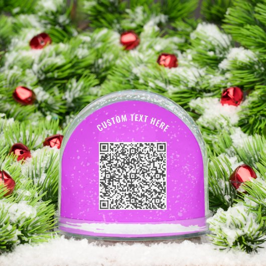 Design Your Own Custom Text and QR Code Sneeuwbol (Kerstmis)