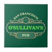 Design Your Own Green Irish Pub San Francisco Beer Tegeltje (Voorkant)
