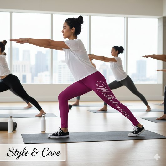 Design Your Own Name on Stylish Wine Leggings