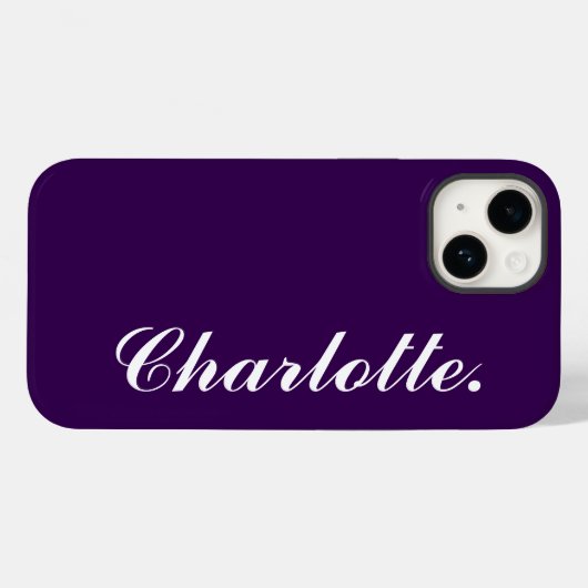 Design Your Own Name on This Dark Purple Case-Mate iPhone Case (Achterkant (horizontaal))
