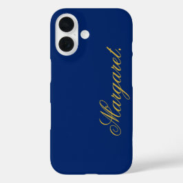 Design Your Own Name on This Navy iPhone 16 Hoesje