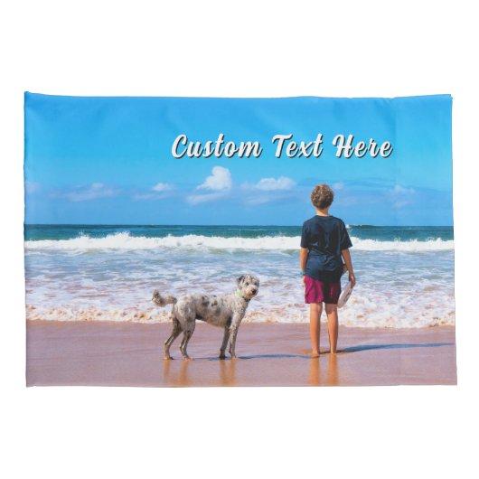 Design Your Own Pet Photo Pillow Cases Custom Text Kussensloop (Achterkant-Rechts)