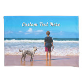 Design Your Own Pet Photo Pillow Cases Custom Text Kussensloop (Voorkant-Links)