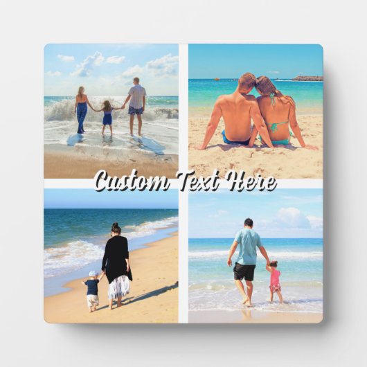 Design Your Own Photo Collage Plaque Custom Text Fotoplaat (Voorkant)