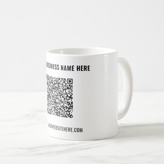 Design Your Own QR Code Coffee Mug Custom Text Koffiemok (Voorkant rechts)