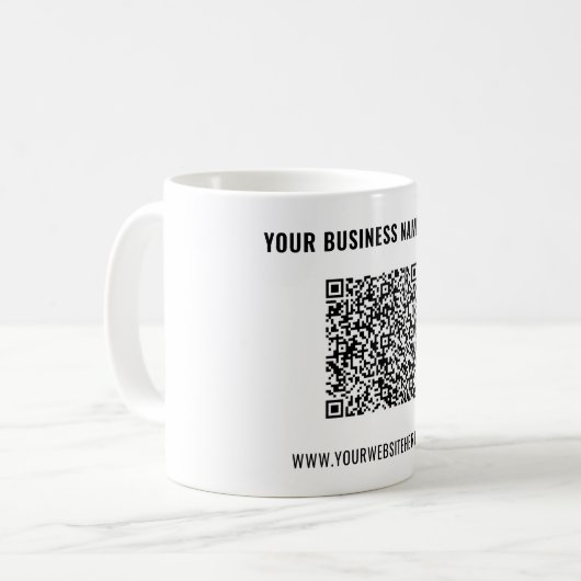 Design Your Own QR Code Coffee Mug Custom Text Koffiemok (Voorkant links)