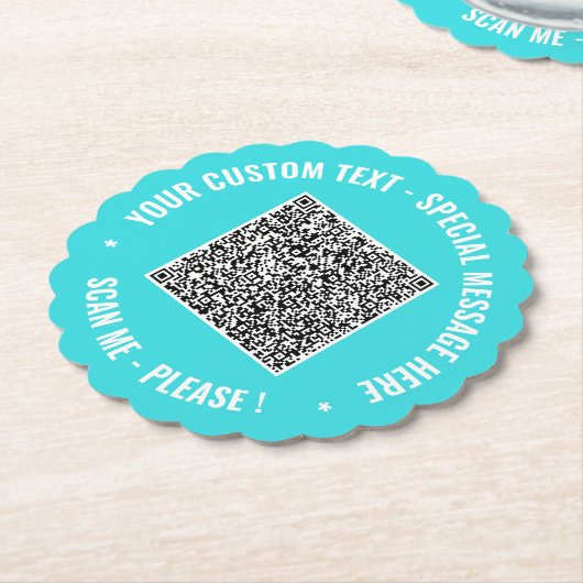 Design Your Own QR Code Paper Coasters Custom Text Kartonnen Onderzetters (Gekanteld)