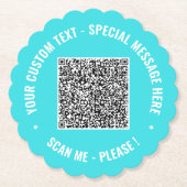 Design Your Own QR Code Paper Coasters Custom Text Kartonnen Onderzetters (Voorkant)