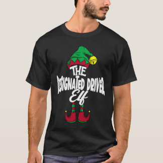 DESIGNATED DRIVER Elf Family Group Matching PJ Chr T-shirt