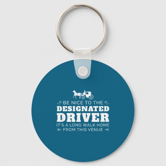 Designated Driver Horse Carriage Funny Men Women Q Sleutelhanger (Voorkant)