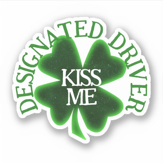 Designated Driver St. Patrick's Day Sticker (Voorkant)