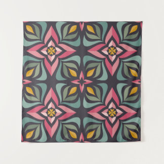 DesignBackground - flowers en leaves. Oraal karakt Wandkleed