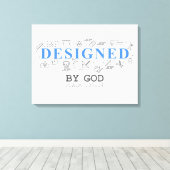 Designed By God – Men & Boys Christian Faith Psalm Canvas Afdruk (Insitu (Houten vloer))