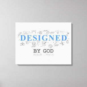 Designed By God – Men & Boys Christian Faith Psalm Canvas Afdruk