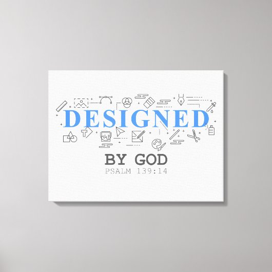 Designed By God – Men & Boys Christian Faith Psalm Canvas Afdruk (Voorkant)
