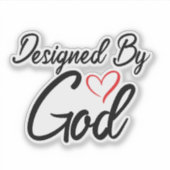 "Designed by God" op maat gesneden vinyl Sticker (Voorkant)