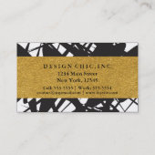 Designer Abstract Black White Gold Visitekaartje (Achterkant)