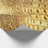Designer Alligator Crocodile Skin Shiny Gold Brown Cadeaupapier (Hoek)
