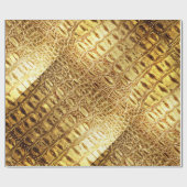 Designer Alligator Crocodile Skin Shiny Gold Brown Cadeaupapier (Vlak)
