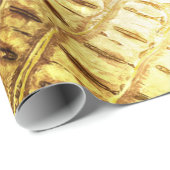 Designer Alligator Crocodile Skin Shiny Gold Brown Cadeaupapier (Rol Hoek)