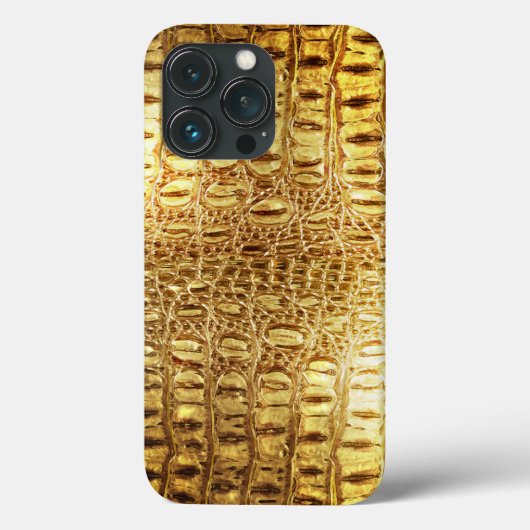 Designer Alligator Crocodile Skin Shiny Gold Case-Mate iPhone Case (Achterkant)