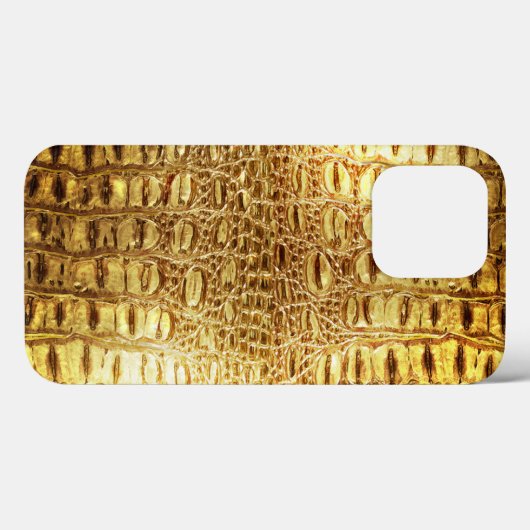 Designer Alligator Crocodile Skin Shiny Gold Case-Mate iPhone Case (Achterkant (horizontaal))