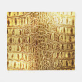 Designer Alligator Crocodile Skin Shiny Gold Fleece Deken (Voorkant (Horizontaal))