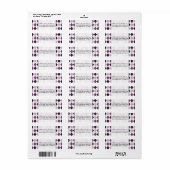 Designer Argyle Retouradres Label (lila/zwart) (Full Sheet)