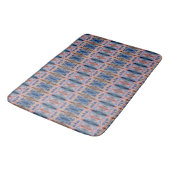 Designer badmat in blauw en Roos (Gekanteld)