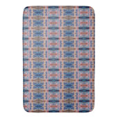 Designer badmat in blauw en Roos (Voorkant Verticaal)