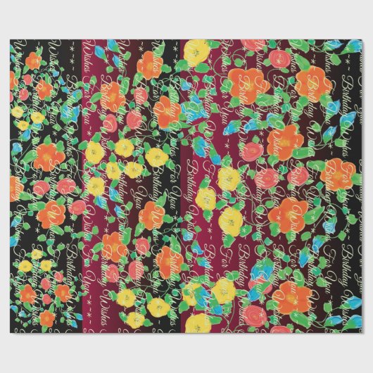 Designer Birthday Gift Wrap Cadeaupapier (Vlak)