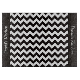 Designer Black Chevron Glass Cutting Board Snijplank