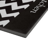 Designer Black Chevron Glass Cutting Board Snijplank (Hoek)