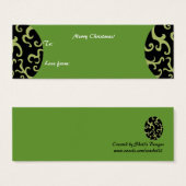 Designer Black en Green Gift Label Mini Visitekaartjes (Voorkant /achterkant)